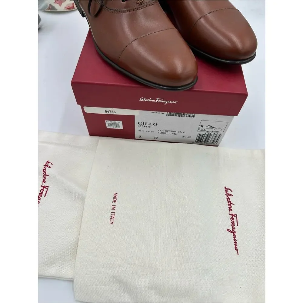 Men's Salvatore Ferragamo GILLO lace up Oxford size 8D made in Italy